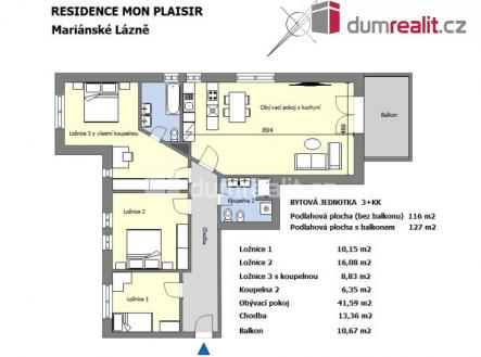 Prodej bytu, 3+kk, 116 m²