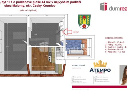 Pronájem bytu, 1+1, 44 m²