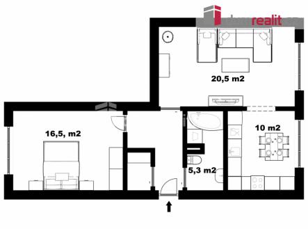 Pronájem bytu, 2+1, 61 m²