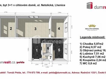 Pronájem bytu, 3+1, 49 m²