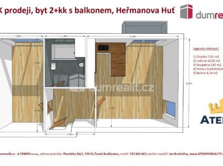 Prodej bytu, 2+kk, 67 m²