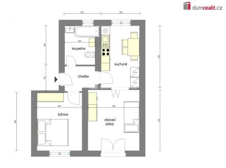 Prodej bytu, 2+1, 55 m²