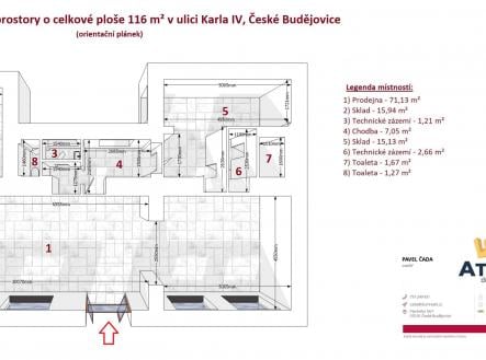 Pronájem - obchodní prostor, 114 m²