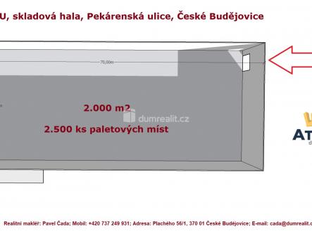 Pronájem komerčního objektu, sklad, 2 000 m²