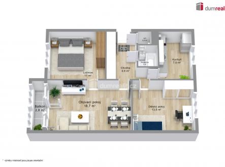 Prodej bytu, 3+1, 70 m²