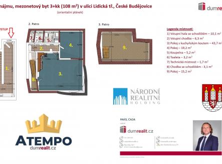 Pronájem bytu, 3+kk, 108 m²