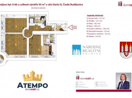 Pronájem bytu, 3+kk, 93 m²