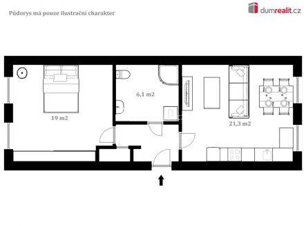 Pronájem bytu, 2+kk, 51 m²