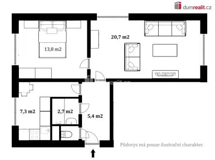 Prodej bytu, 2+1, 52 m²