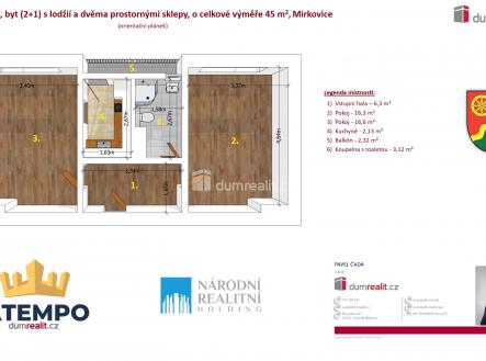 Pronájem bytu, 2+1, 45 m²