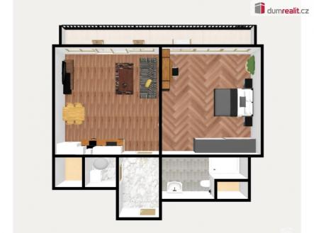 Pronájem bytu, 2+kk, 64 m²