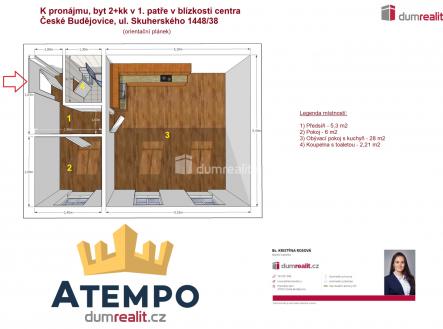 Pronájem bytu, 2+kk, 42 m²