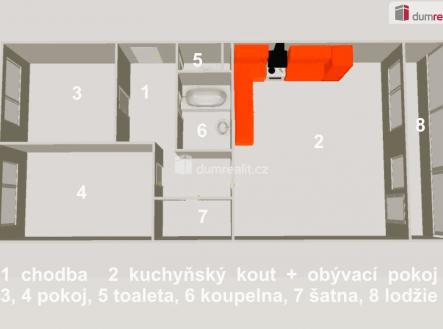 Prodej bytu, 3+kk, 70 m²
