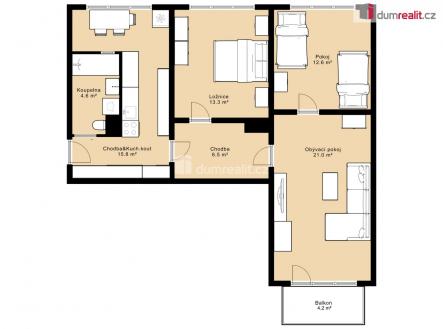 Pronájem bytu, 3+1, 78 m²