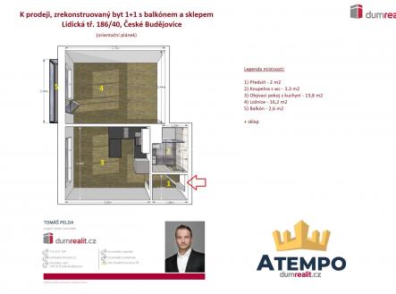 Prodej bytu, 1+1, 39 m²