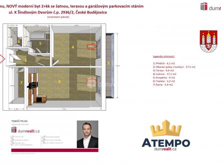 Pronájem bytu, 2+kk, 77 m²