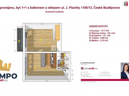 Pronájem bytu, 1+1, 38 m²
