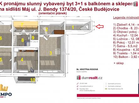 Pronájem bytu, 3+1, 79 m²
