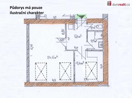 Pronájem bytu, 1+1, 44 m²