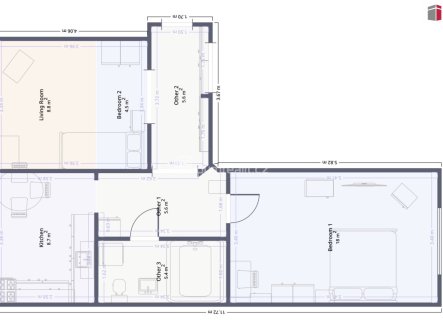 Prodej bytu, 2+1, 62 m²