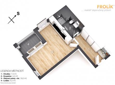 Pronájem bytu, 1+kk, 37 m²