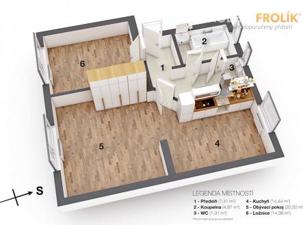 Pronájem bytu, 2+1, 61 m²