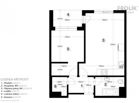 Pronájem bytu, 2+kk, 56 m²