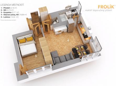 Pronájem bytu, 2+kk, 40 m²