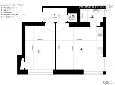 Pronájem bytu, 2+kk, 40 m²