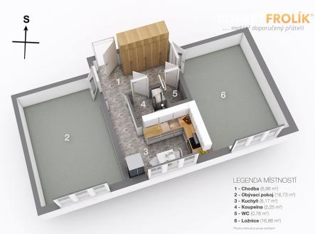 Pronájem bytu, 2+1, 52 m²