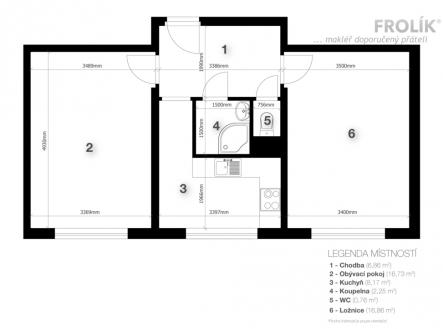 Pronájem bytu, 2+1, 52 m²