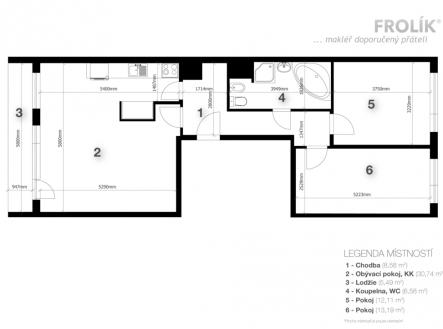 Pronájem bytu, 3+kk, 76 m²