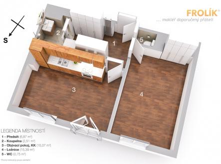 Pronájem bytu, 2+kk, 40 m²