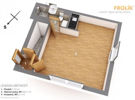 Pronájem bytu, 1+kk, 30 m²