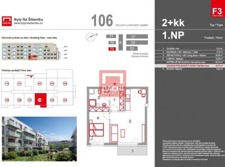 Prodej bytu, 2+kk, 54 m²