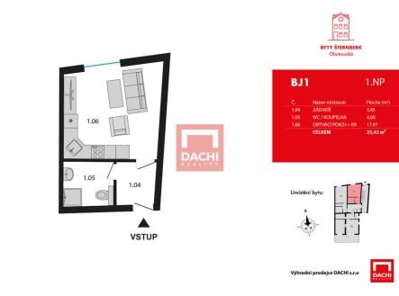 Prodej bytu, 1+kk, 25 m²