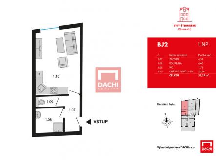 Prodej bytu, 1+kk, 31 m²