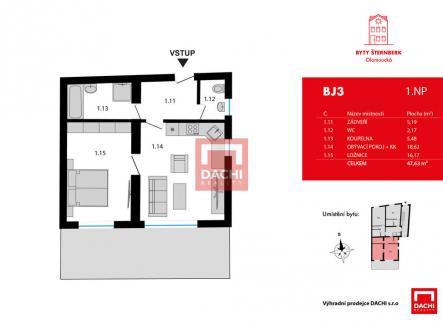 Prodej bytu, 2+kk, 47 m²