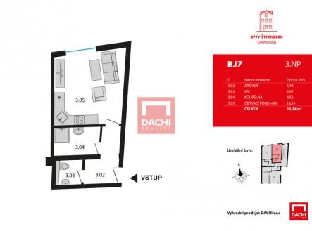 Prodej bytu, 1+kk, 30 m²