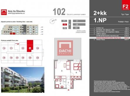 Prodej bytu, 2+kk, 43 m²