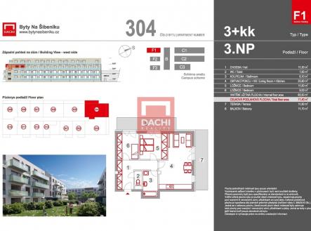 Prodej bytu, 3+kk, 69 m²