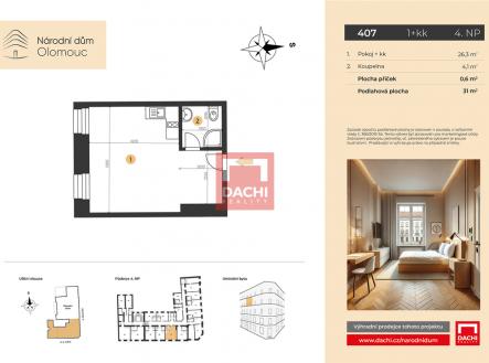 Prodej bytu, 1+kk, 31 m²