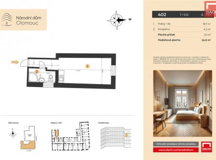 Prodej bytu, 1+kk, 24 m²