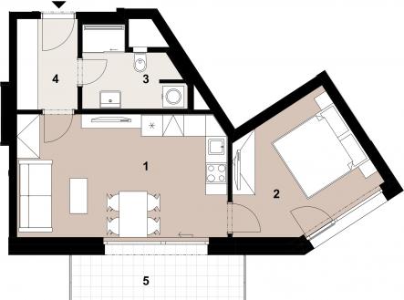 Prodej bytu, 2+kk, 46 m²