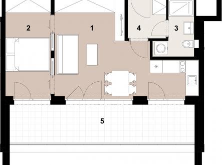 Prodej bytu, 2+kk, 43 m²