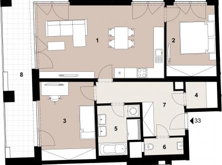 Prodej bytu, 3+kk, 82 m²