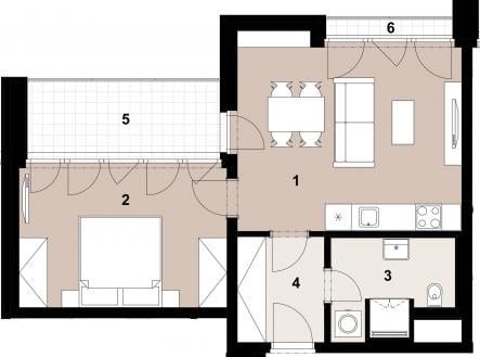 Prodej bytu, 2+kk, 52 m²