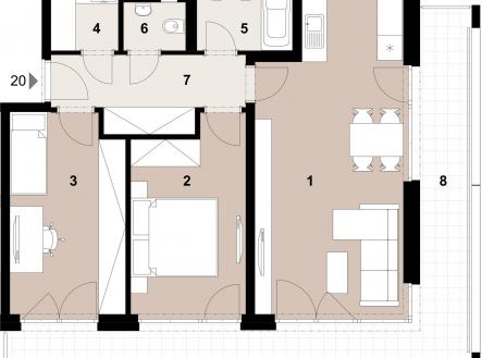 Prodej bytu, 3+kk, 76 m²