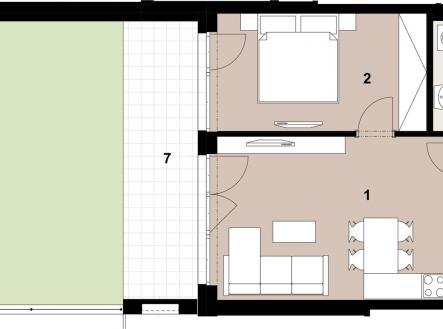 Prodej bytu, 2+kk, 52 m²