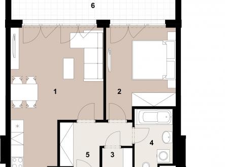 Prodej bytu, 2+kk, 54 m²